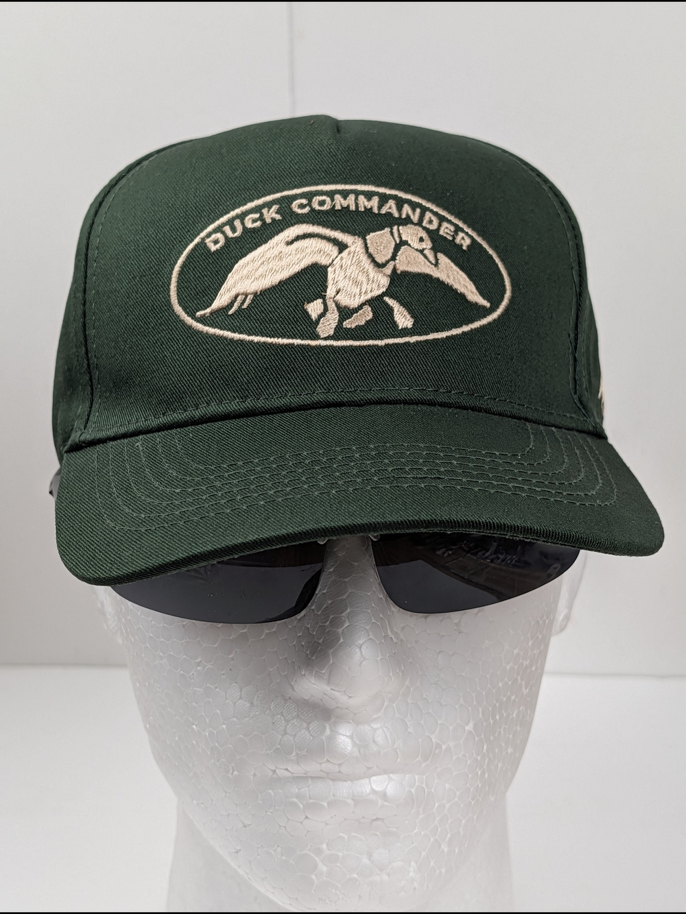 Dark Green Ball Cap w/ Embroidered 'DUCK COMMANDER' Logo Patch, Adjustable, NEW
